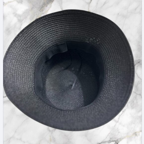 Women's Black Summer Hat With Wide Ribbon - Picture 5 of 5